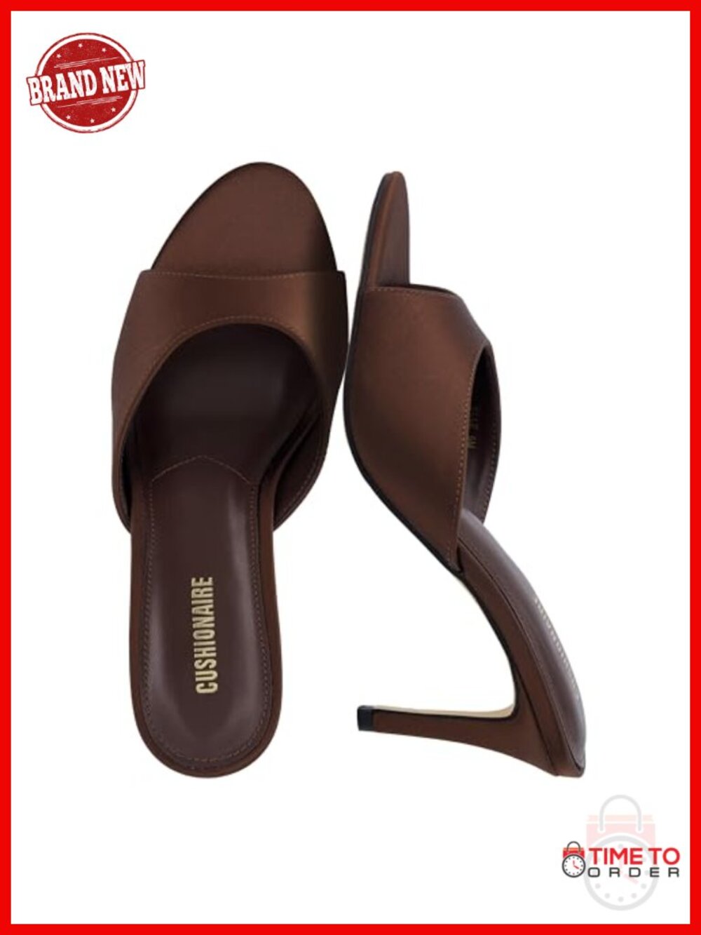 CUSHIONAIRE Elle Pointed Toe Heeled Mule Sandal Cushioned Stiletto Womens
